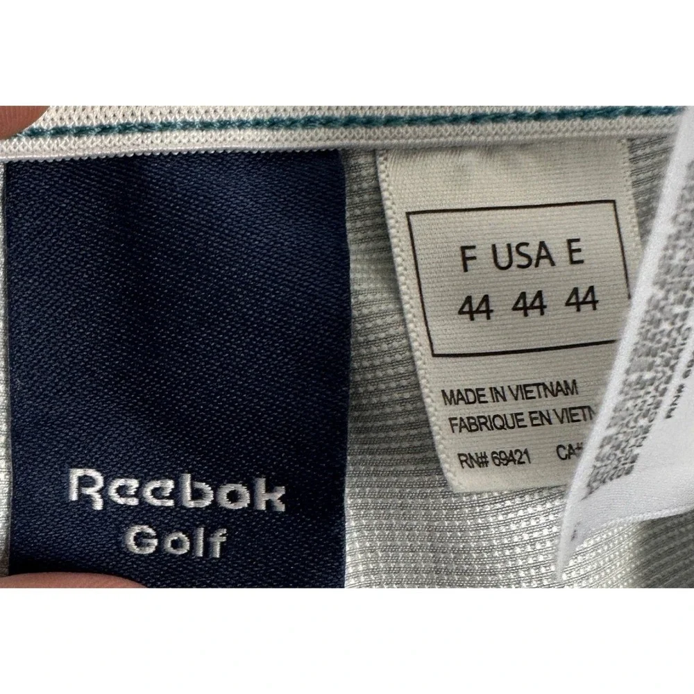 Reebok Golf Shorts Mens 44 Teal Blue Pincheck Chino Performance Stretch Golfing